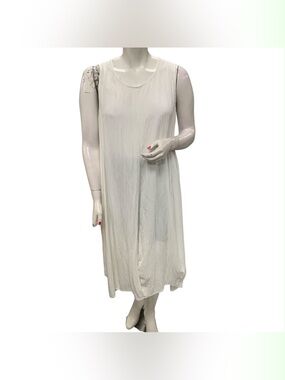 India Boutique Cream Sleeveless Midi Dress Size O:/S